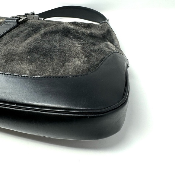 Tom Ford 1999 Gucci Vintage Jackie Bag – Gray Velvet Shoulder Bag, - Picture 5 of 15